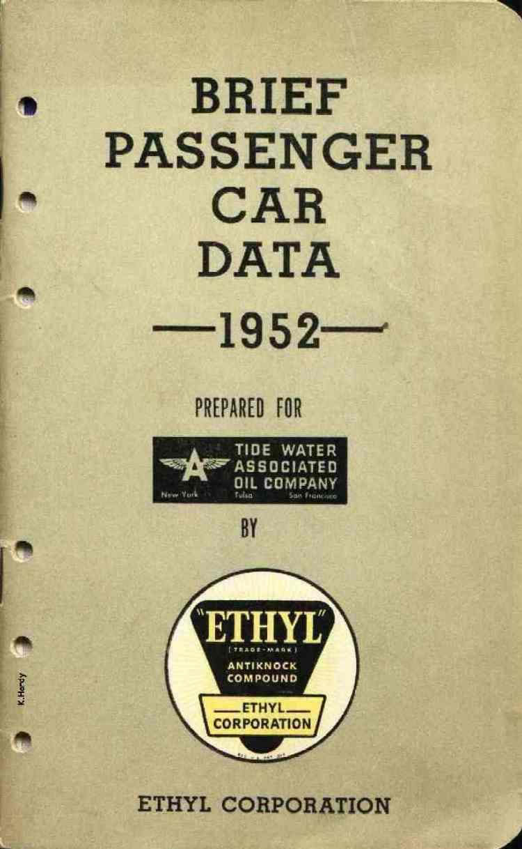 1952 Brief Passenger Car Data Page 6